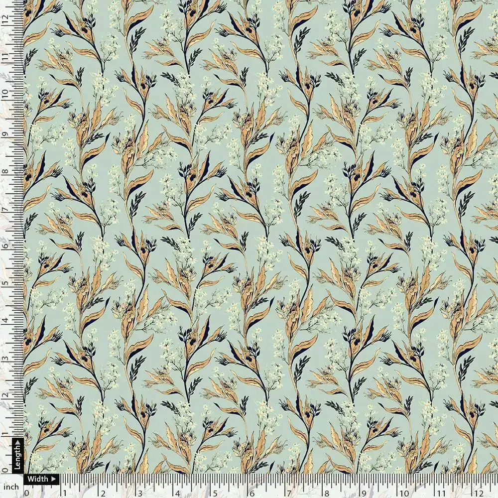 Fluid Rama Crop Branch Motif Digital Printed Fabric  - Crepe - Image 4