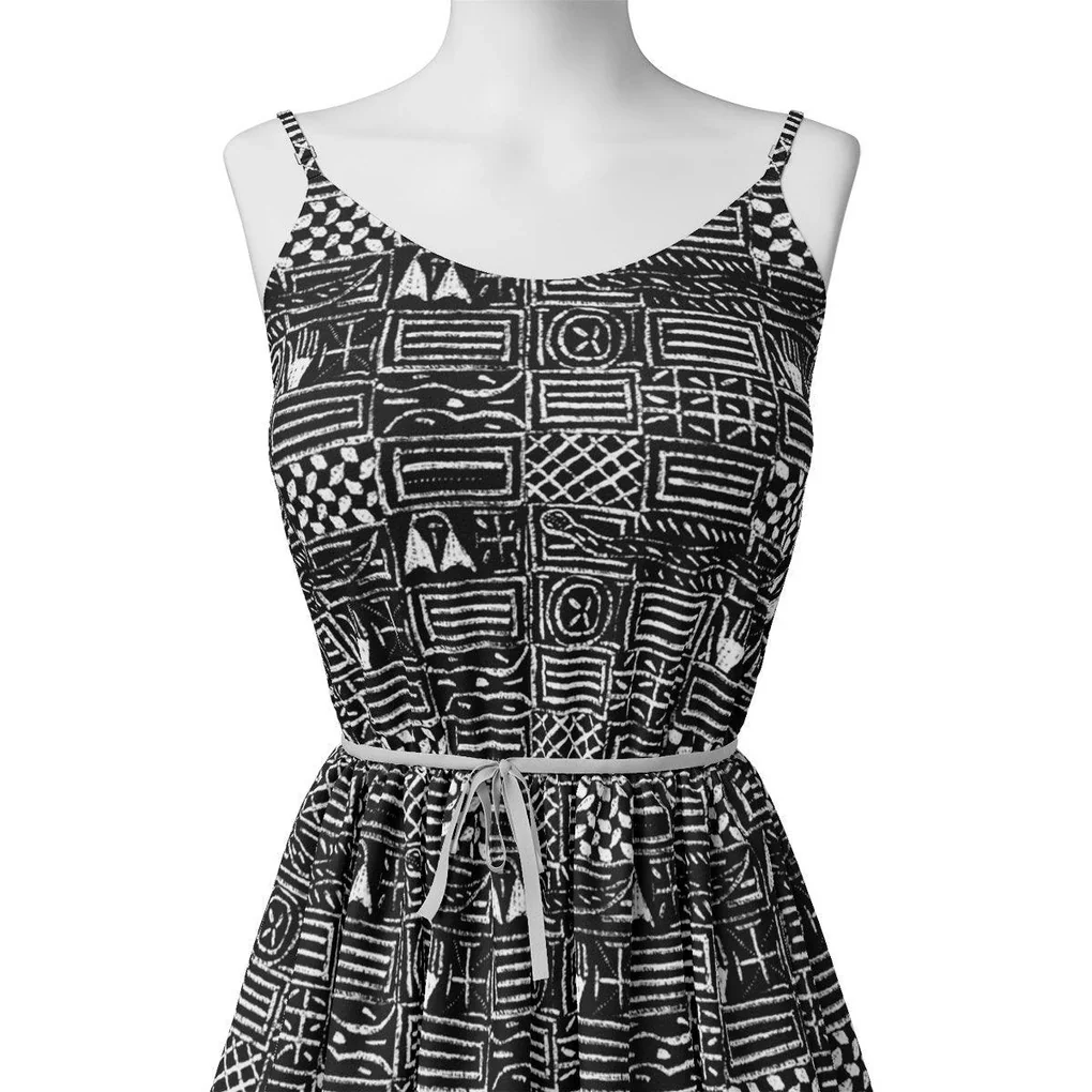French Black And White Ghost Digital Printed Fabric - Upada Silk - Image 2