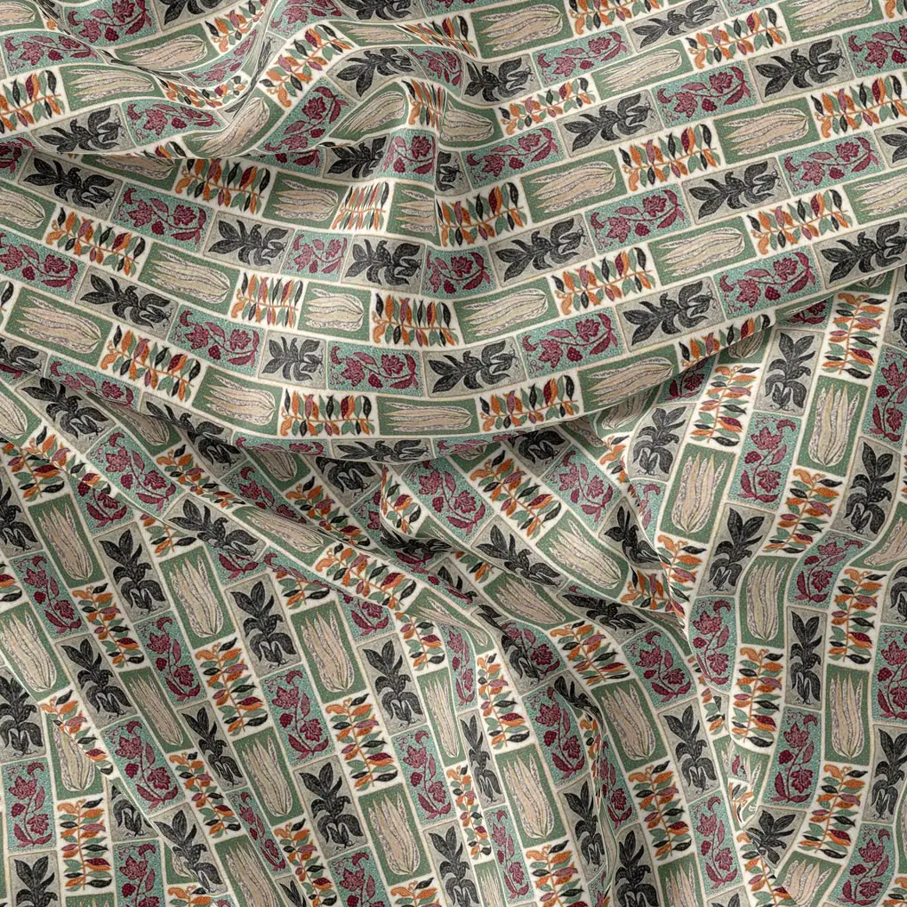 Funky Jungle Flower Vintage Digital Printed Fabric - Image 3