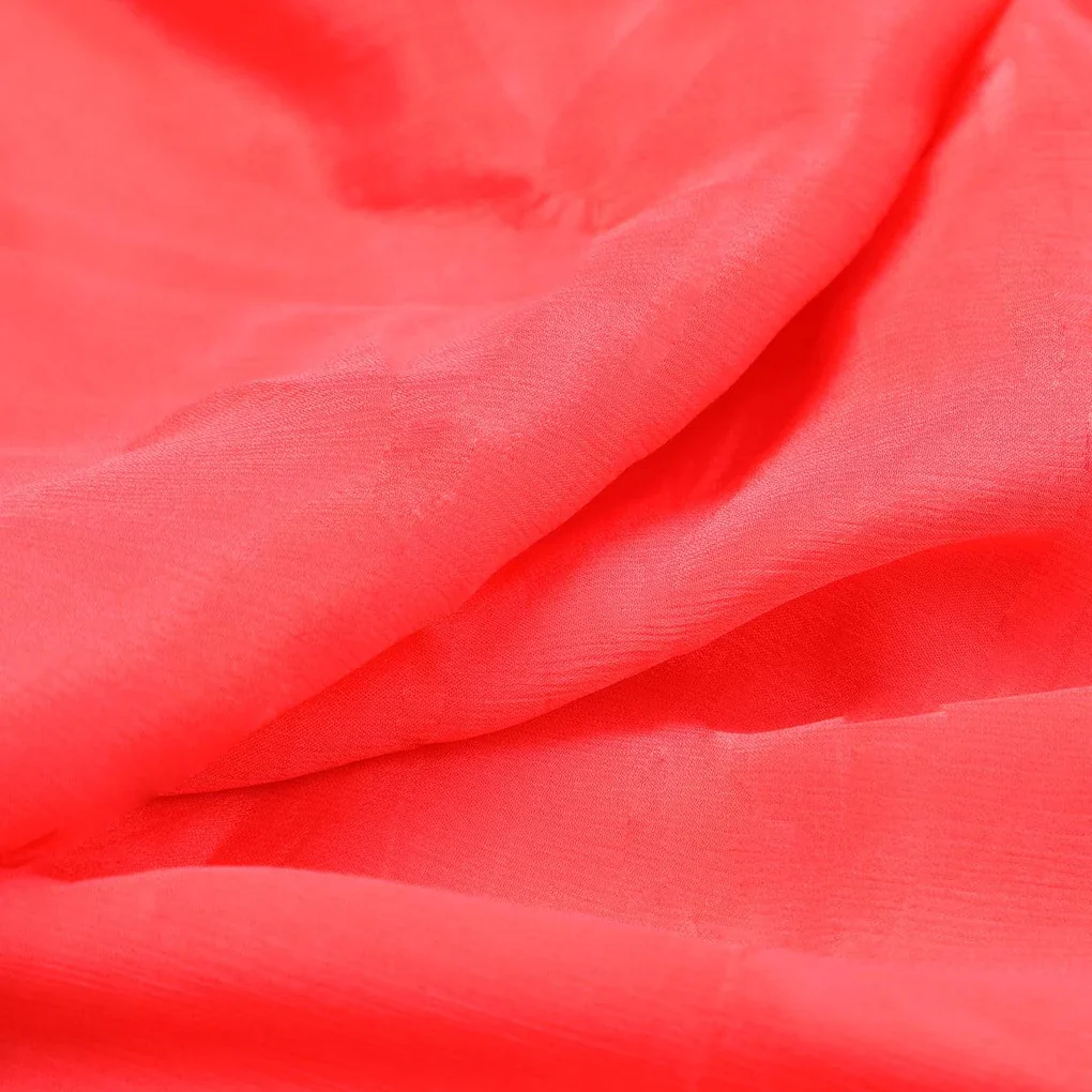 Light Gajari Colour Pure Chinon Plain Dyed Fabric - Image 3