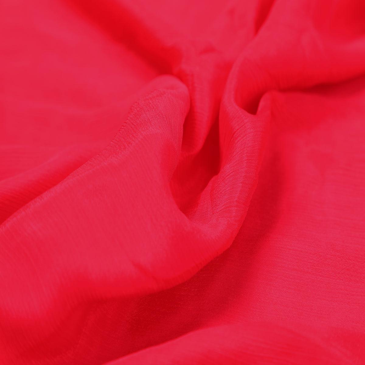 Gajari Colour Pure Chinon Plain Dyed Fabric - Image 3