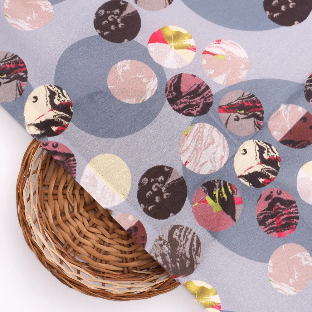Geometric digital printed fabric in gray by FAB VOGUE Studio - Image 2