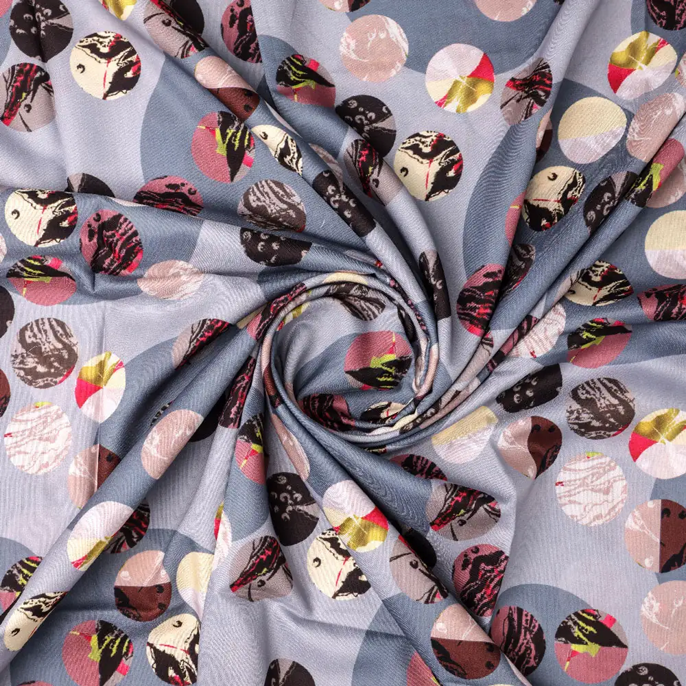 Geometric digital printed fabric in gray by FAB VOGUE Studio - Image 3
