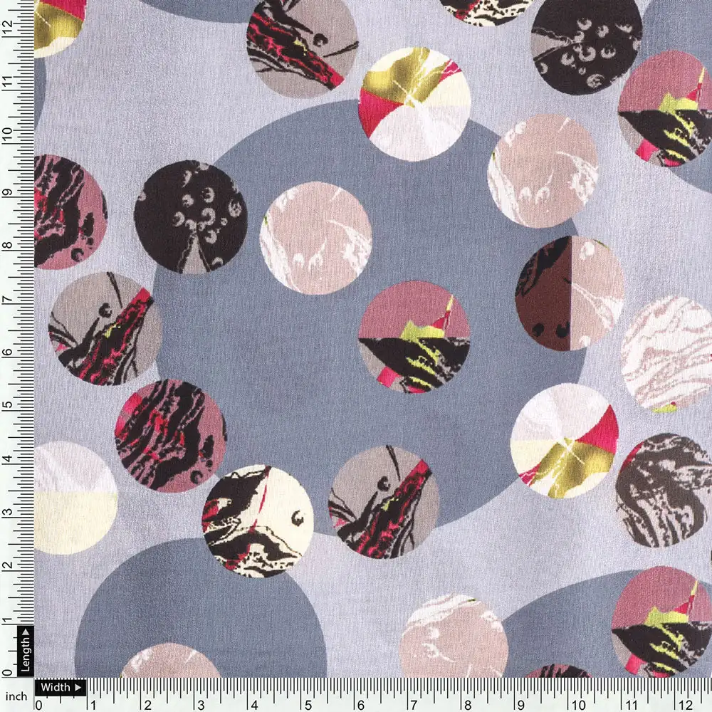 Geometric digital printed fabric in gray by FAB VOGUE Studio - Image 4