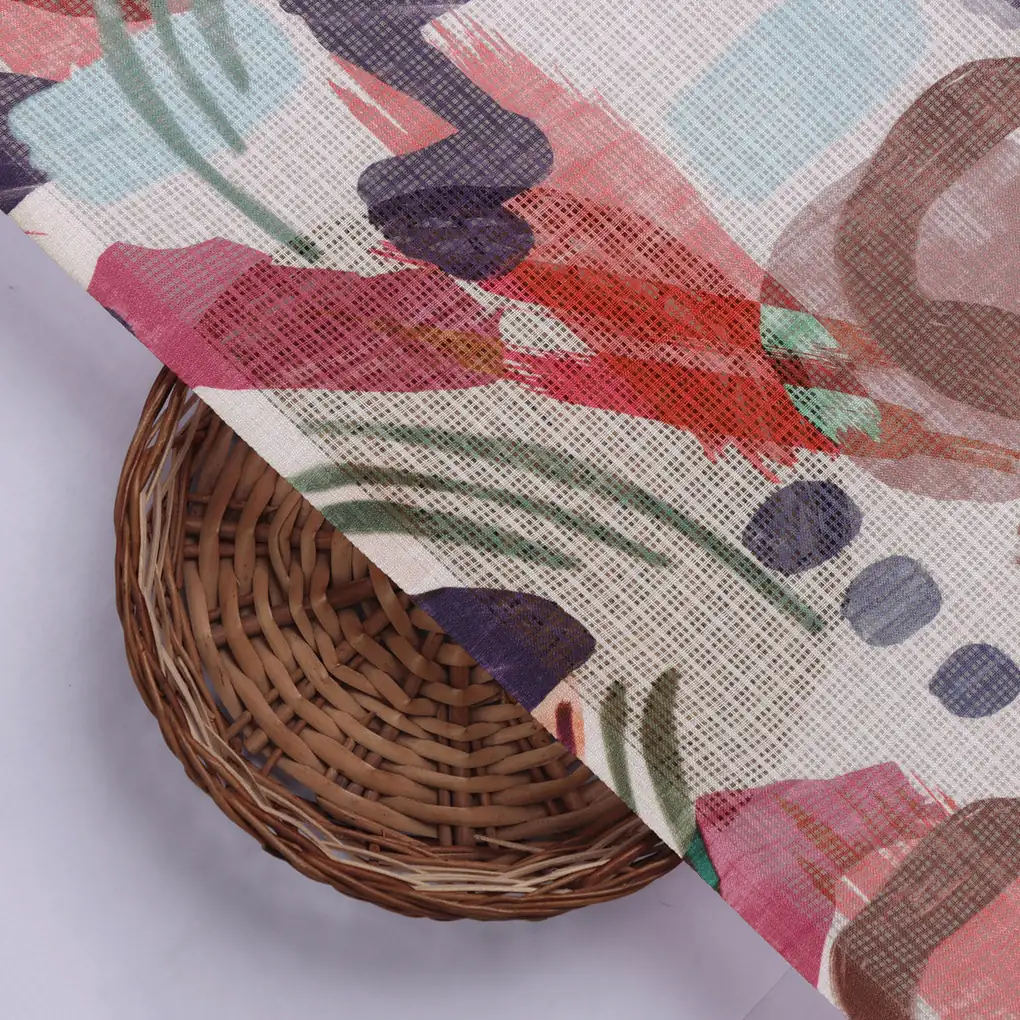Geometric Print Kota Doria Fabric Material - Image 2