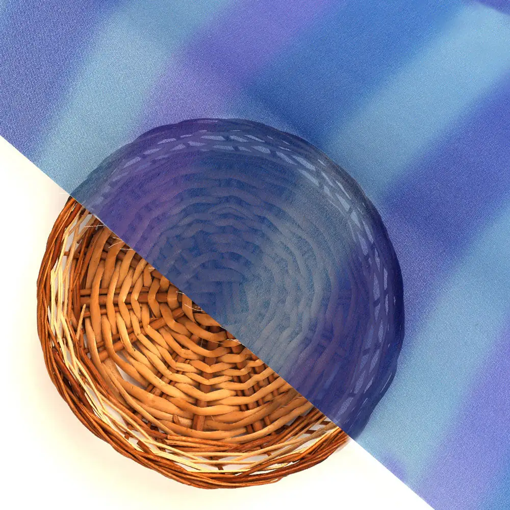Georgette Digital Printed Fabric with Blue Stripes - FAB VOGUE Studio - Image 3
