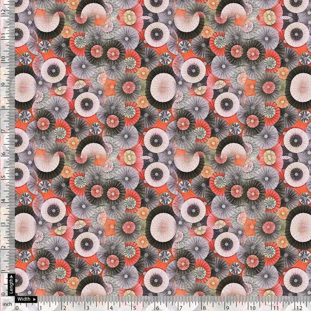 Glam Polished Multicolour Rounded Digital Printed Fabric - Pure Georgette - Image 4