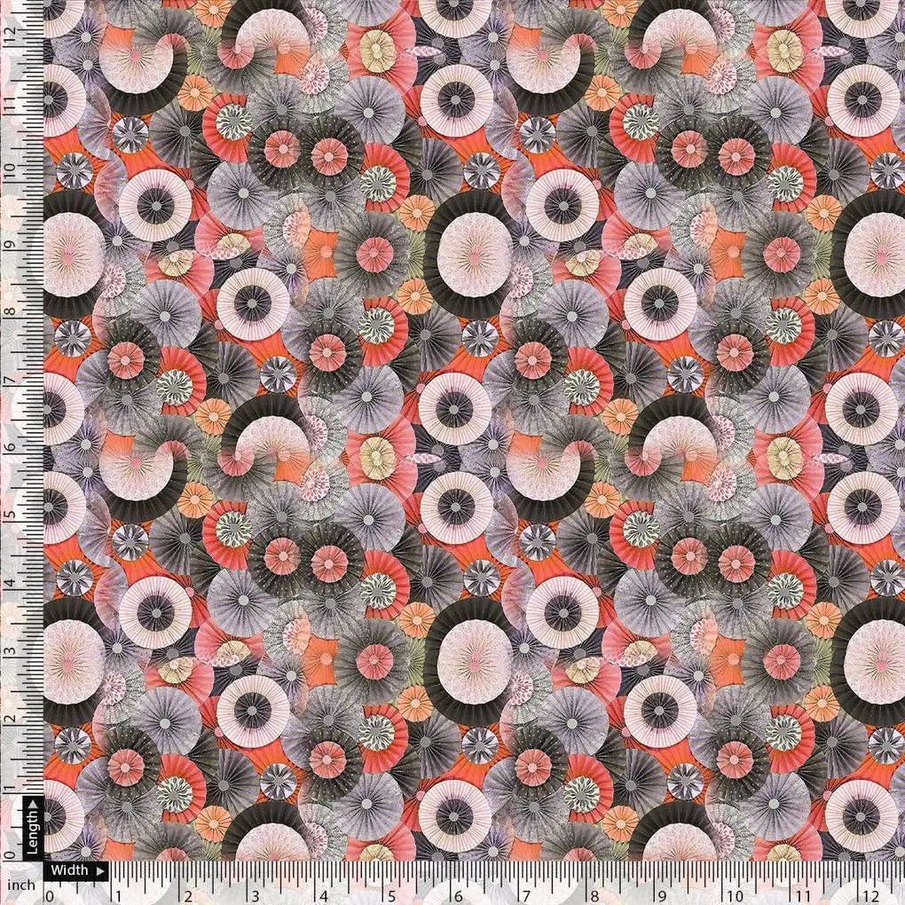 Glam Polished Multicolour Rounded Digital Printed Fabric - Weightless - Image 4