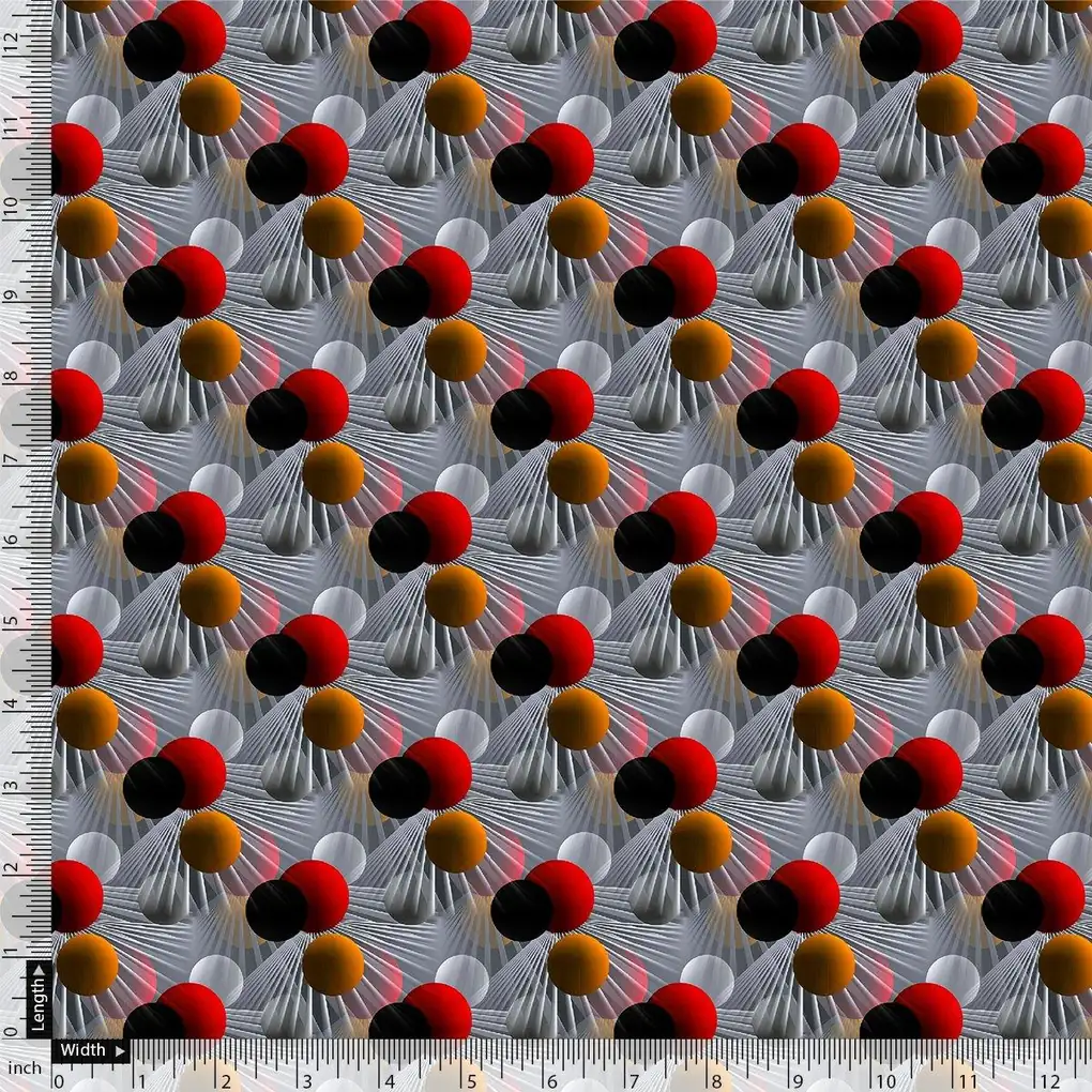Glassmorphisam Bubble Effects Digital Printed Fabric - Image 4