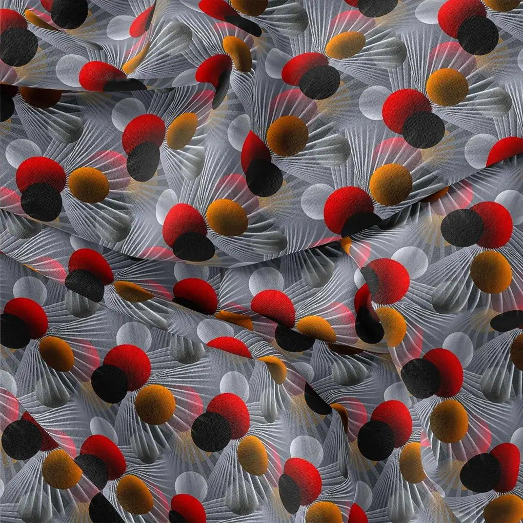Glassmorphisam Bubble Effects Digital Printed Fabric - Crepe - Image 3