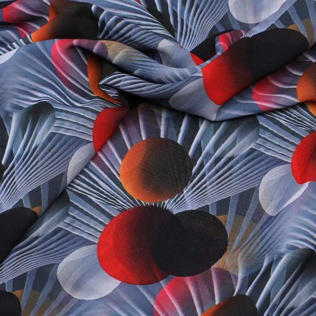 Glassmorphisam Bubble Effects Digital Printed Fabric - Weightless - Image 3