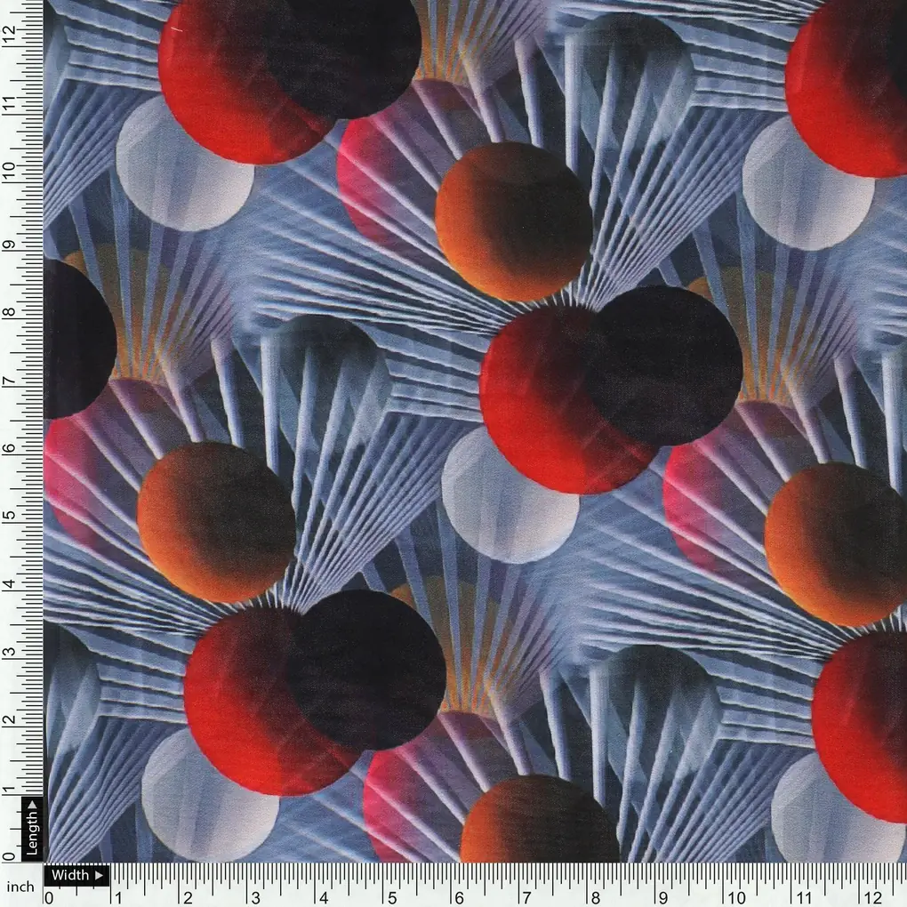 Glassmorphisam Bubble Effects Digital Printed Fabric - Weightless - Image 4