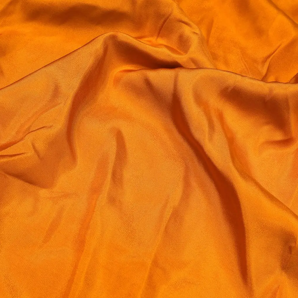 Gold Colour Upada Silk Plain Dyed Fabric - Image 3