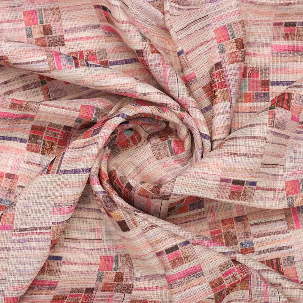 Gorgeous Abstract Kota Doria Digital Printed Fabric Material - Image 3