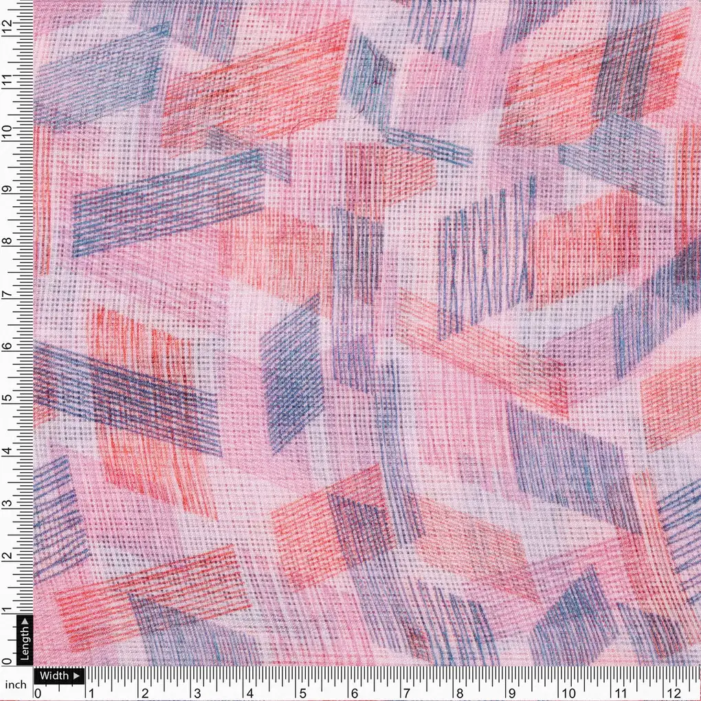 Gorgeous Abstract Print Kota Doria Digital Fabric Material for Classy Outfits - Image 4