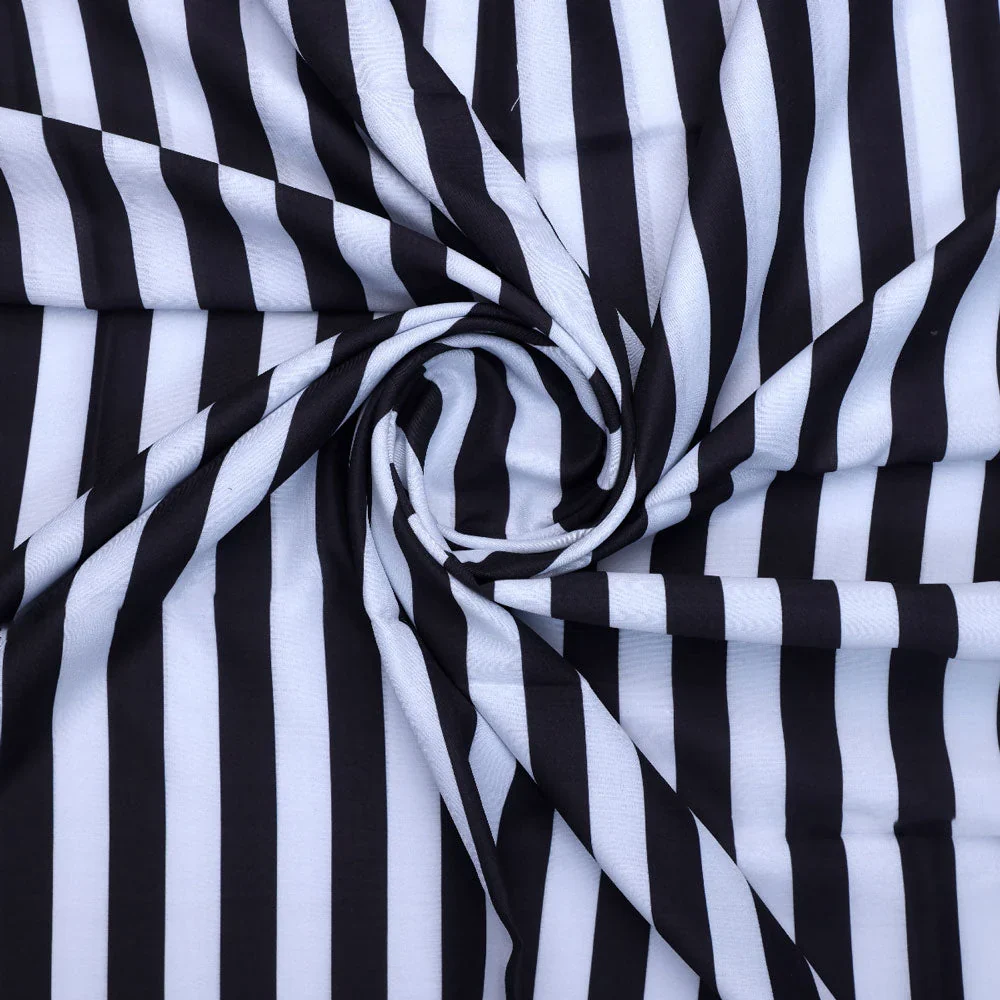 Gorgeous black and white digital printed fabric from FAB VOGUE Studio - Image 3