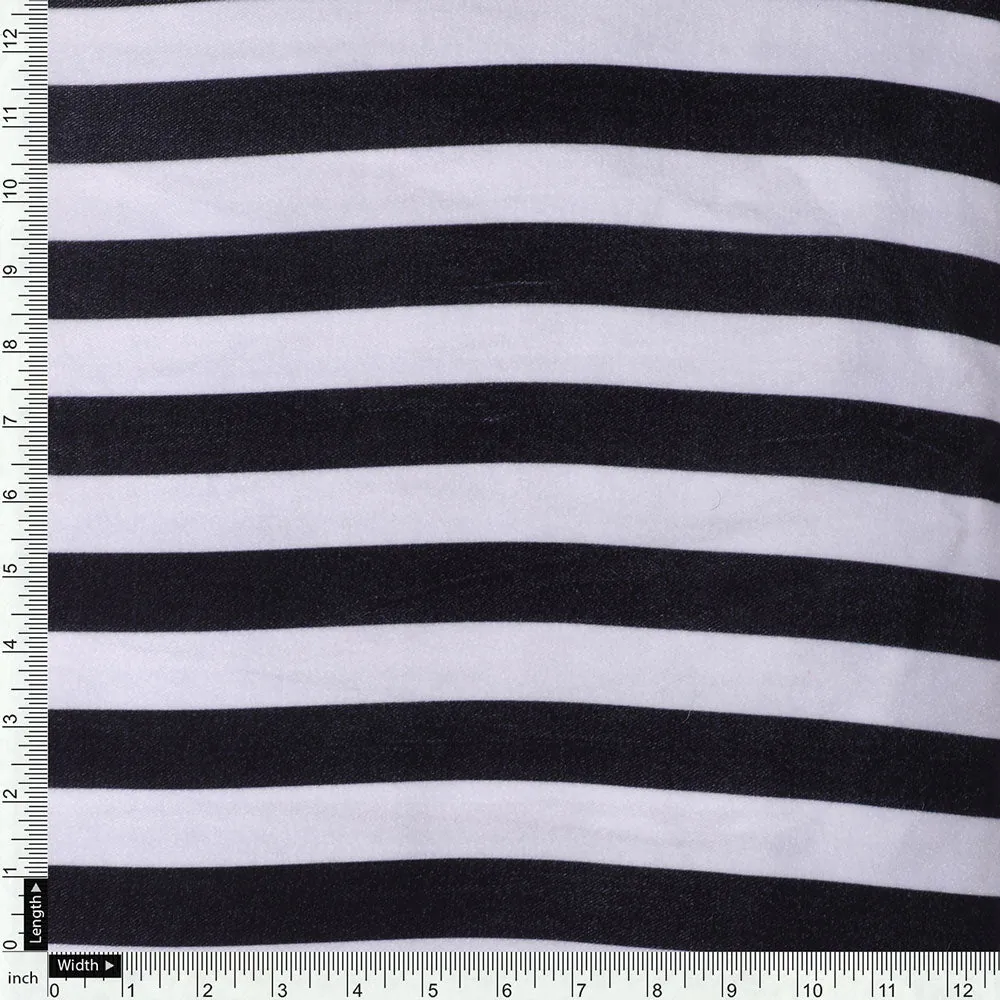Gorgeous black and white striped velvet fabric by FAB VOGUE Studio - Image 4