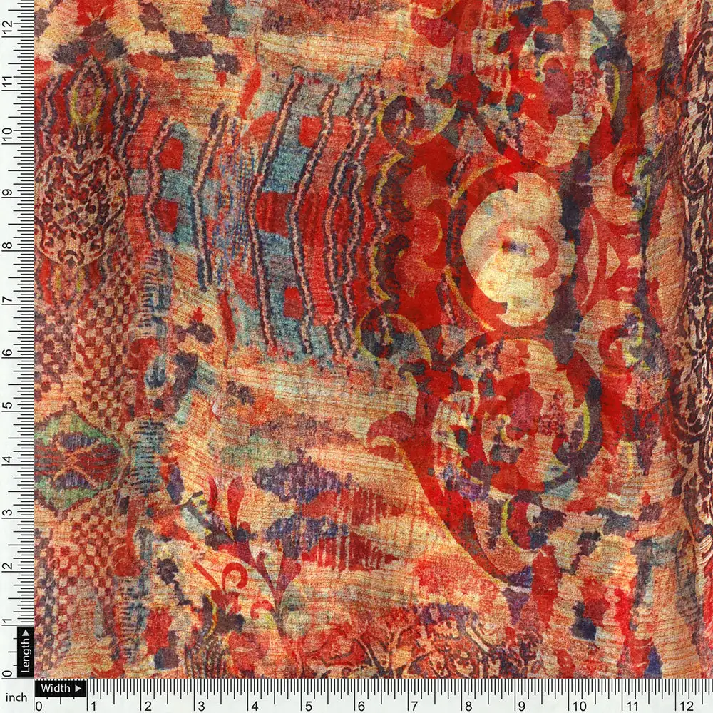 Gorgeous damask digital printed fabric in pure chiffon - Image 4