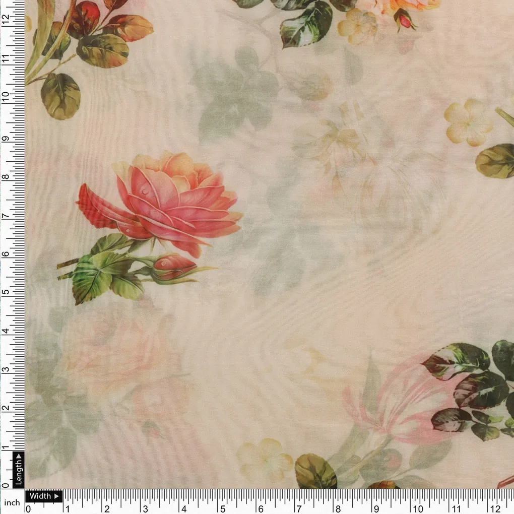 Gorgeous Decorative Floral Organza Printed Fabric Material - Image 4