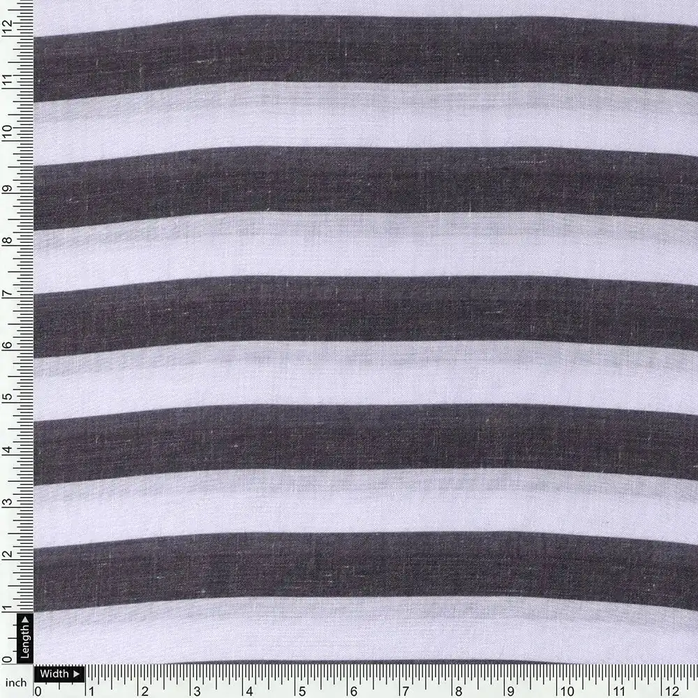 Gorgeous digital printed Cotton fabric with white and black stripes - Image 4