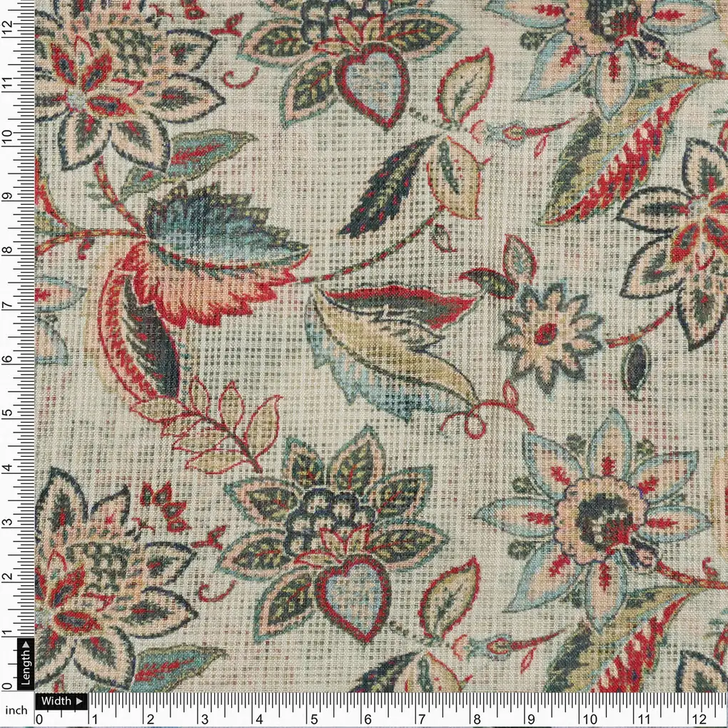Gorgeous Digital Printed Kota Doria Fabric Material - Image 4