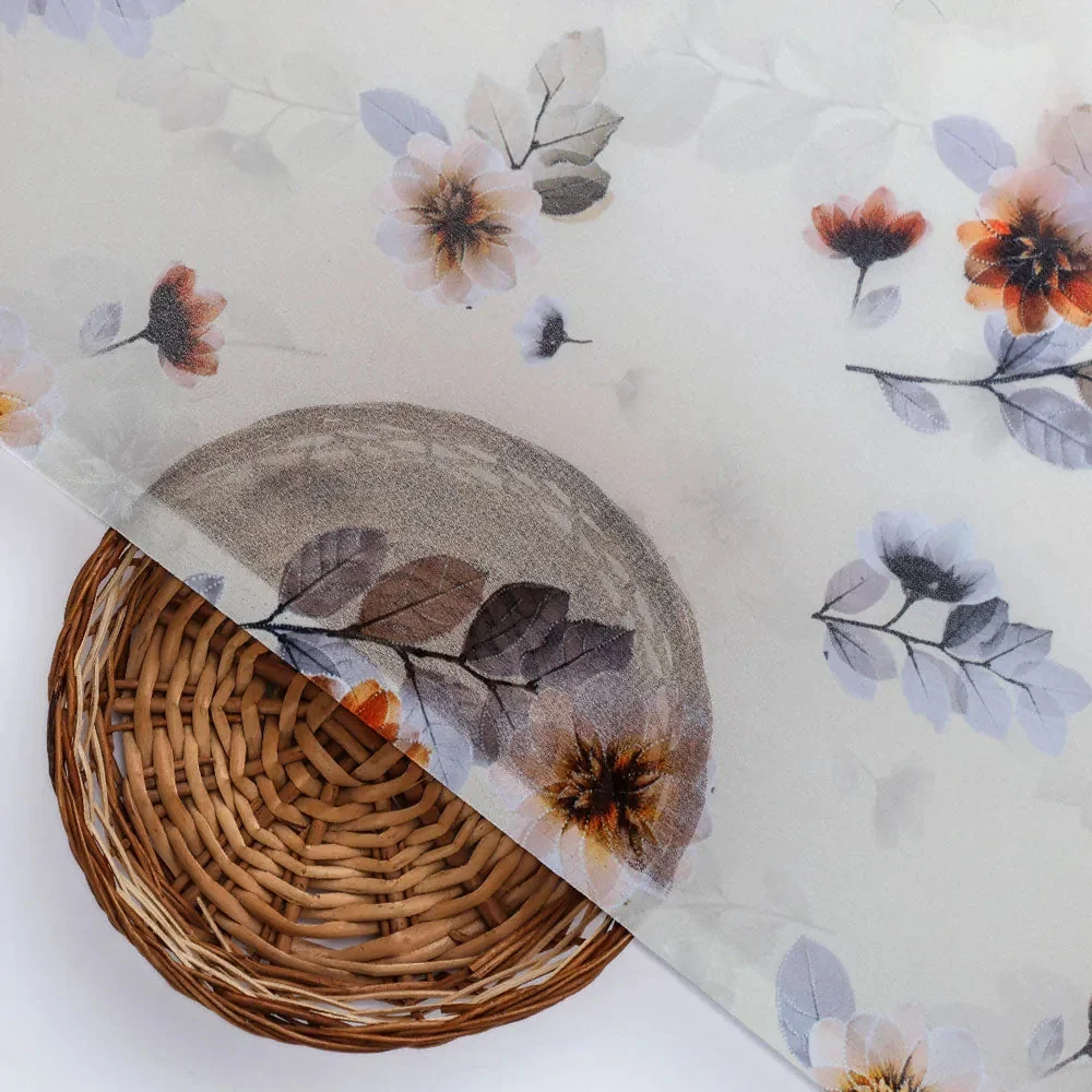 Gorgeous floral and leaves digital printed Georgette fabric from FAB VOGUE Studio - Image 3