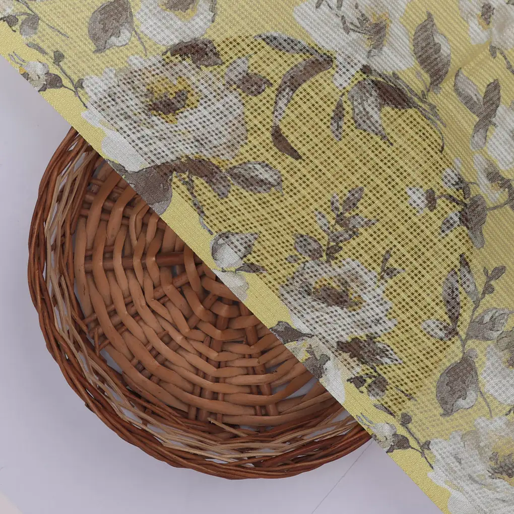 Gorgeous Floral and Leaves Digital Printed Kota Doria Fabric - Image 2