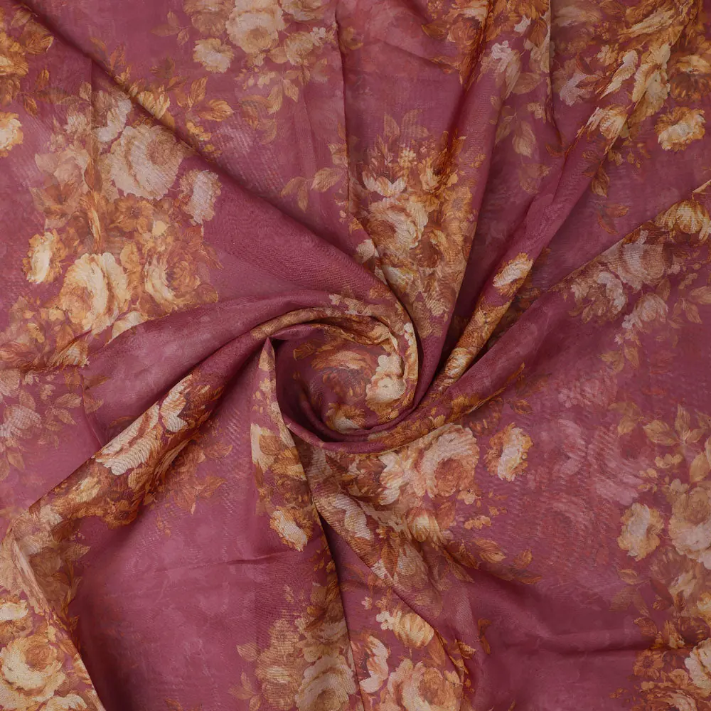 Gorgeous floral digital printed organza fabric by FAB VOGUE Studio - Image 2