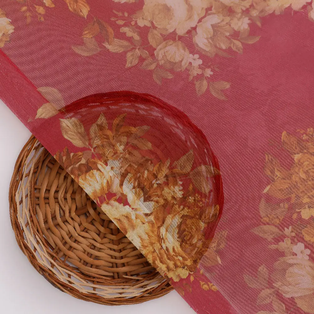 Gorgeous floral digital printed organza fabric by FAB VOGUE Studio - Image 3