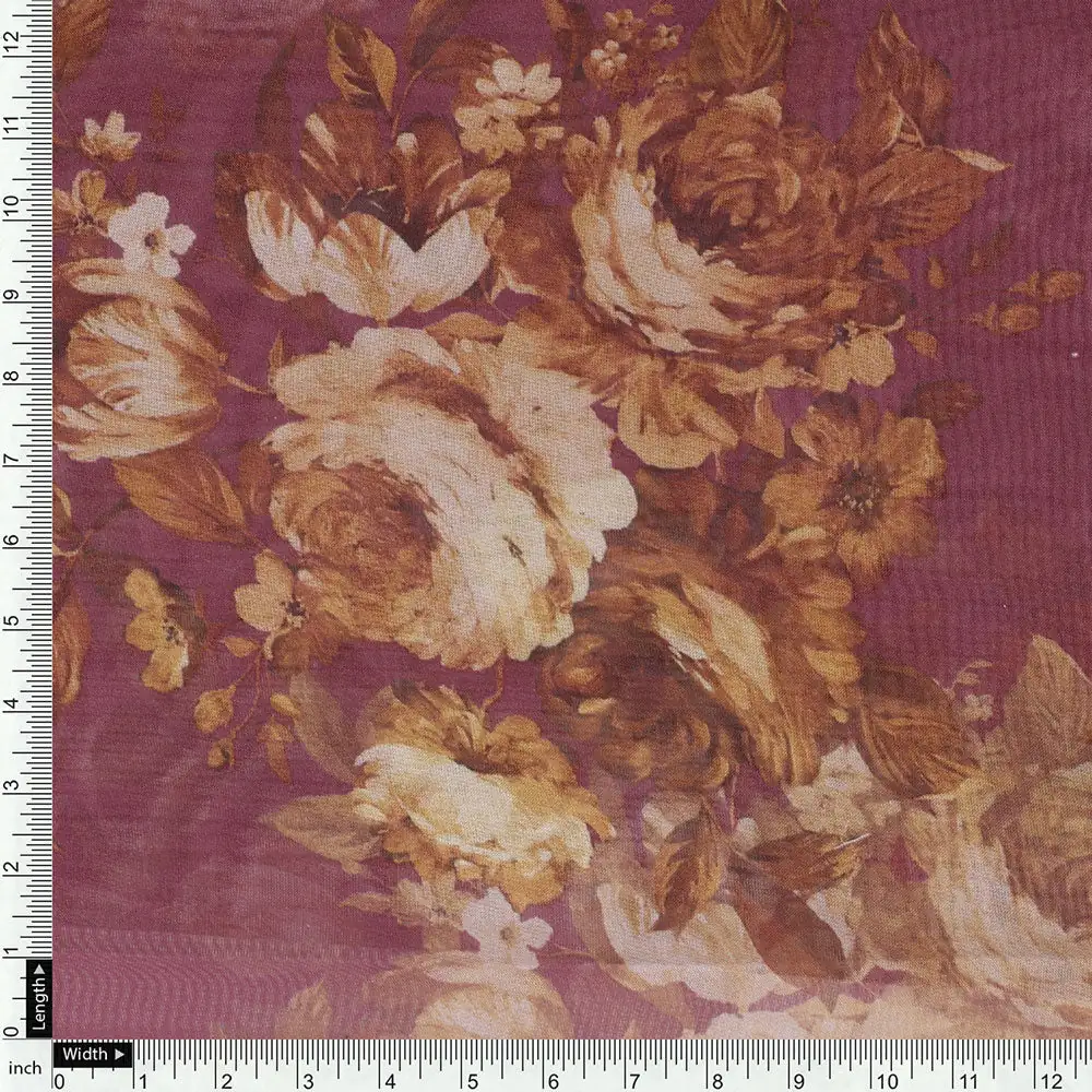 Gorgeous floral digital printed organza fabric by FAB VOGUE Studio - Image 4
