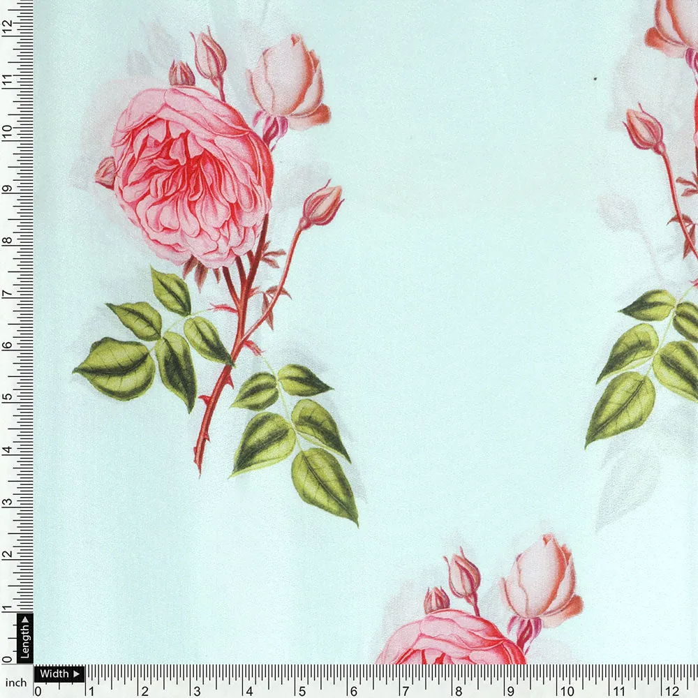 Gorgeous floral digital printed silk crepe fabric from FAB VOGUE Studio - Image 3