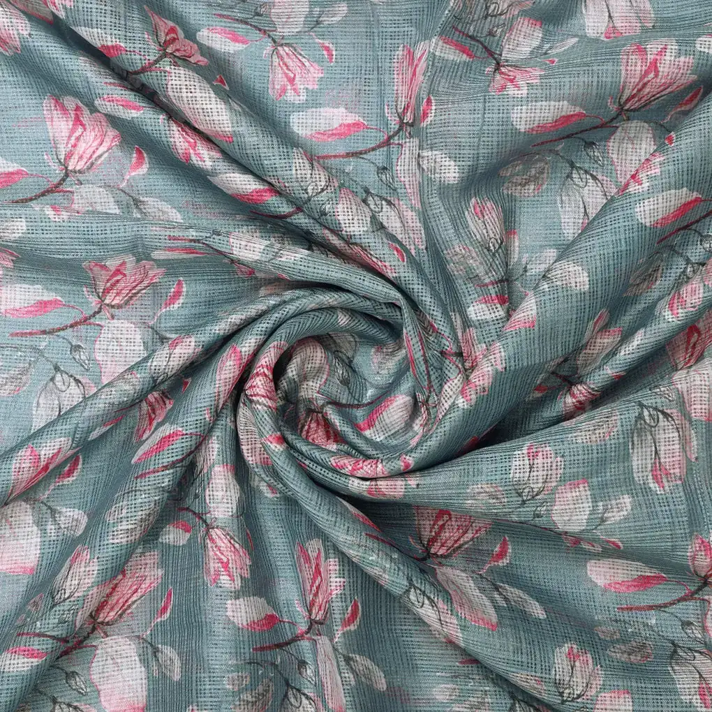 Gorgeous Floral Kota Doria Digital Print Fabric for Classy Outfits - Image 3
