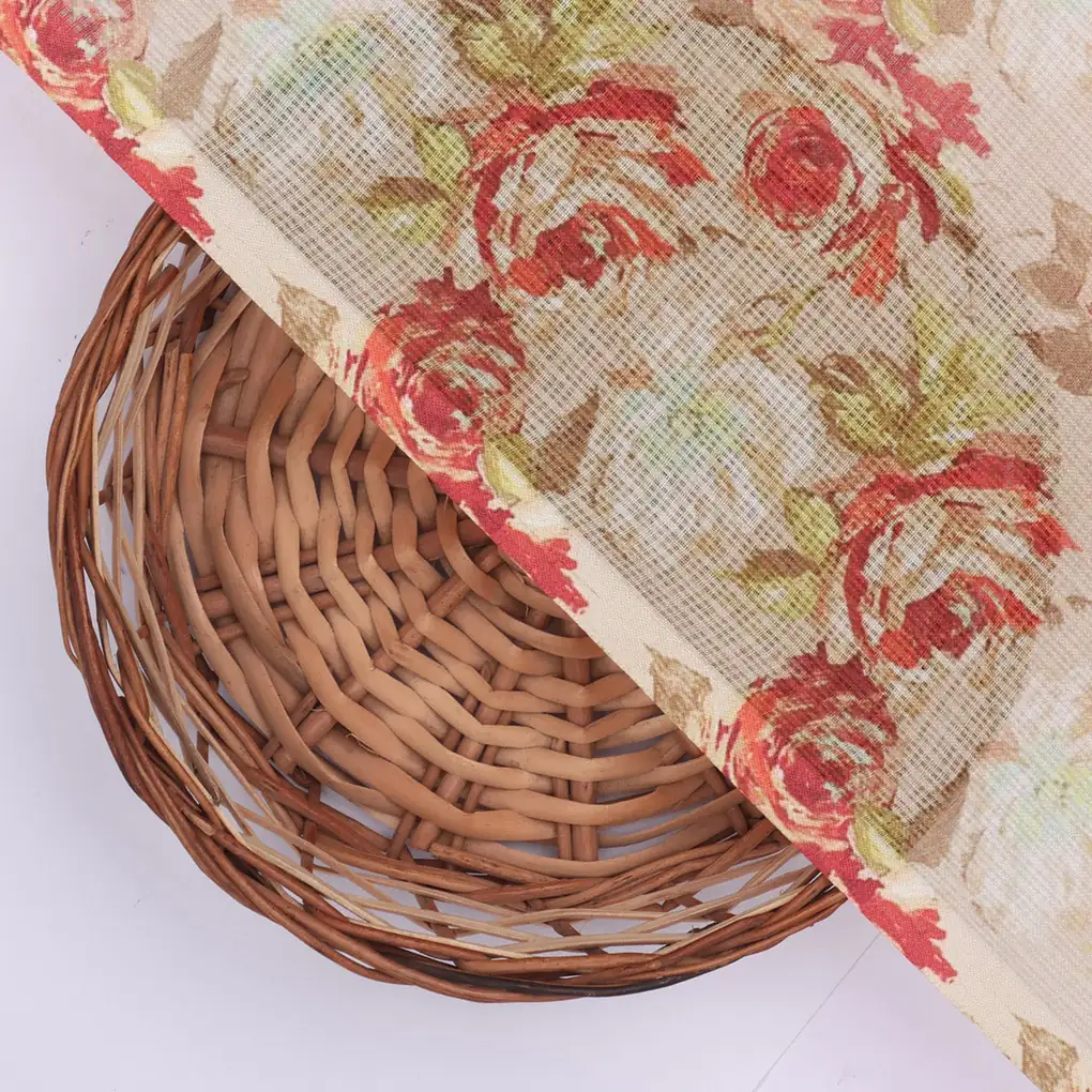 Gorgeous Floral Kota Doria Fabric | Red, Green, Cream | FAB VOGUE Studio - Image 2