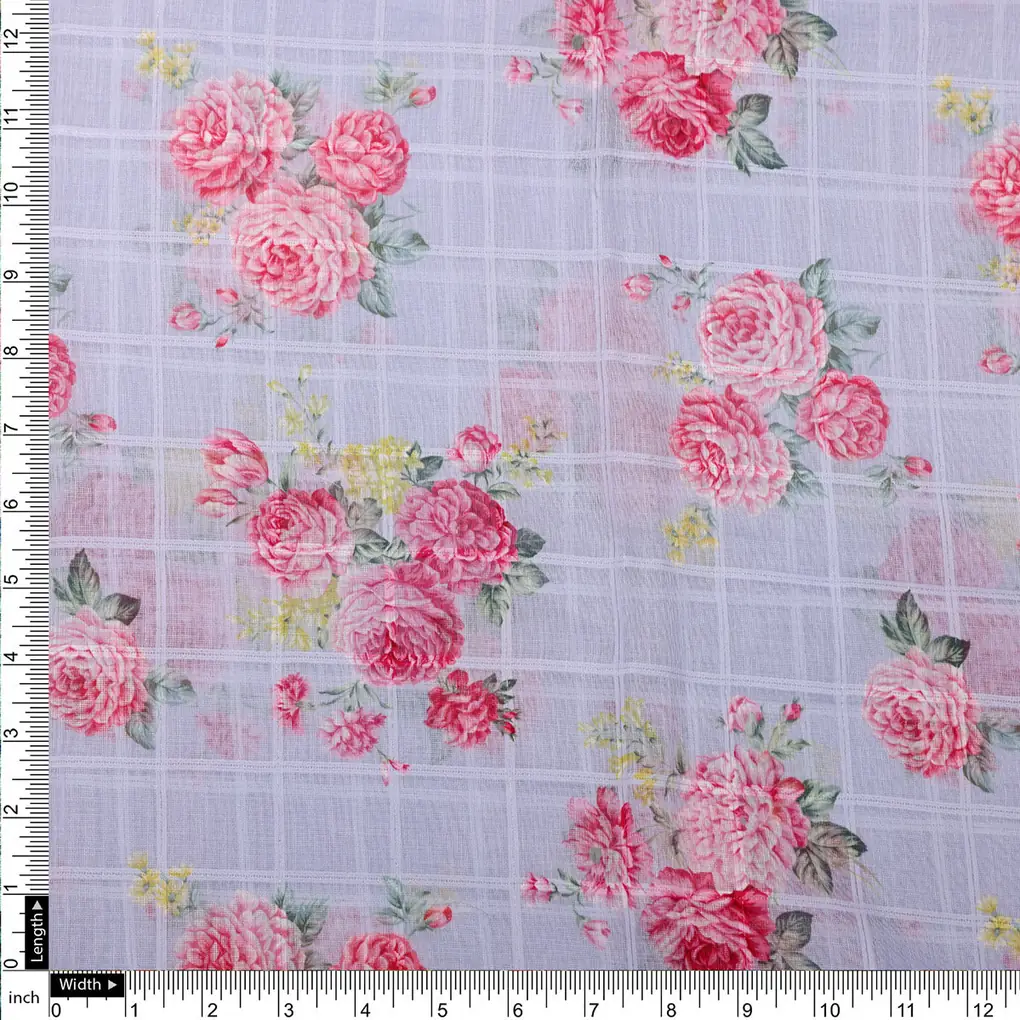 Gorgeous Floral Linen Fabric in a Vibrant Bunch of Flowers - Image 4