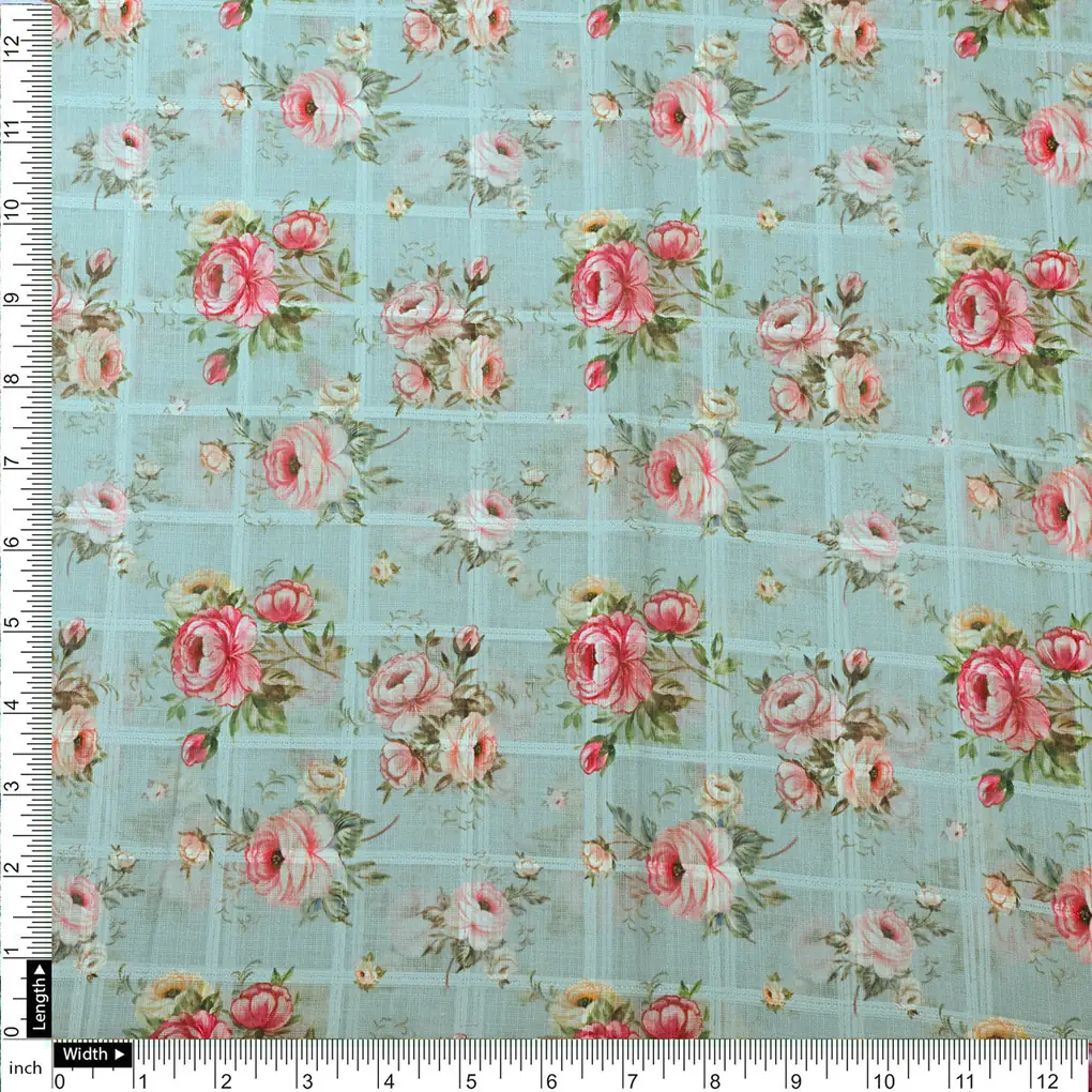 Gorgeous Floral Linen Fabric in Yellow, Pink, and Green - Image 4
