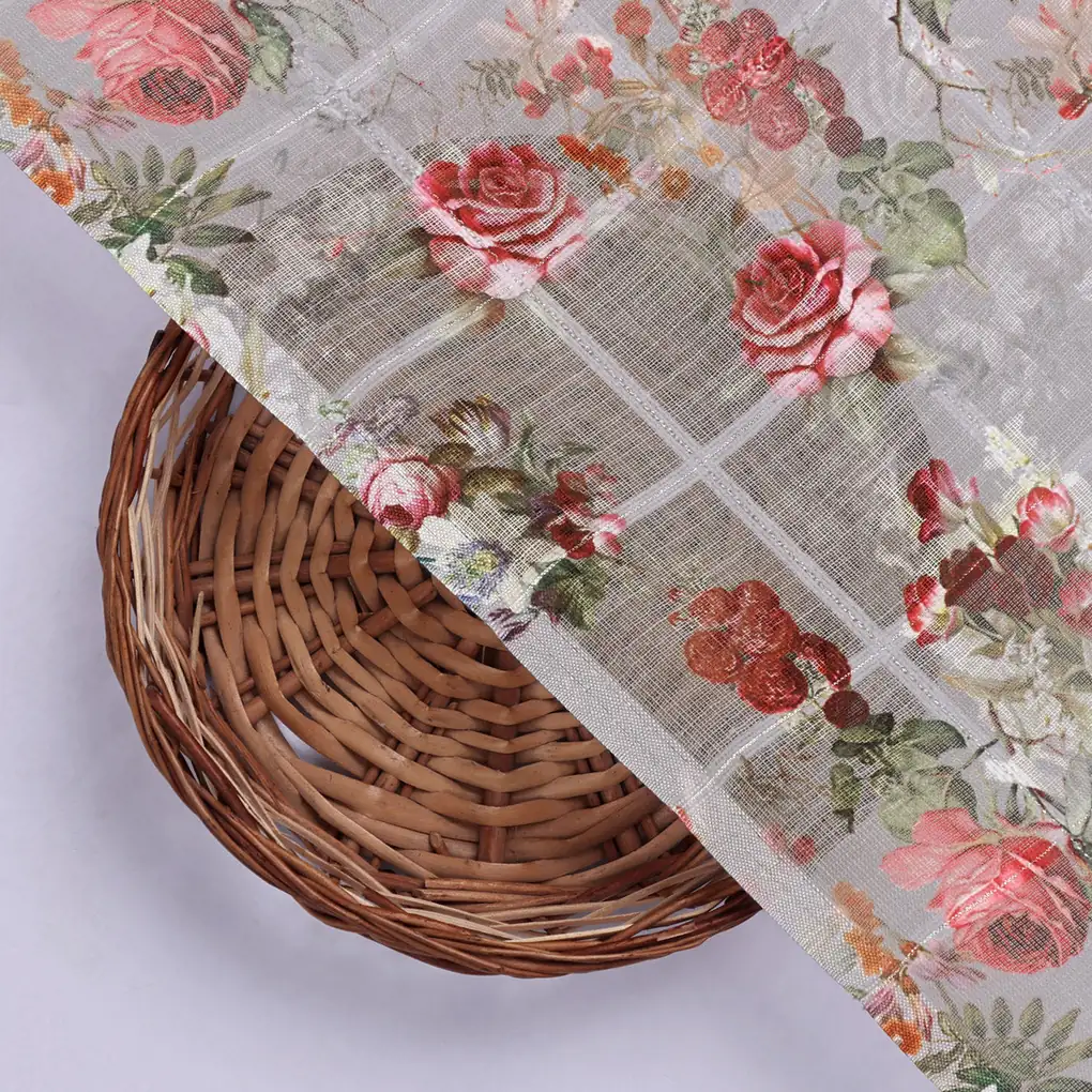 Gorgeous Floral Linen Fabric Material - Image 2