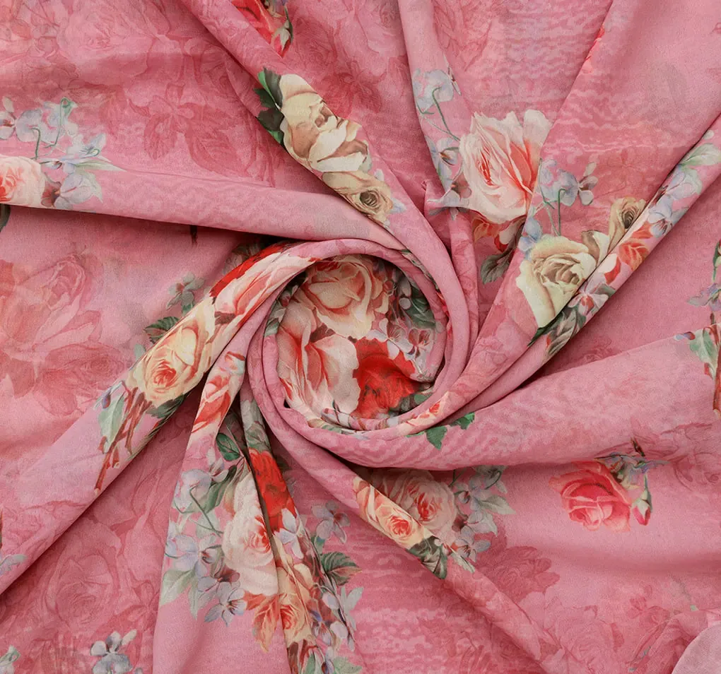 Gorgeous floral print digital printed fabric in weightless fabric from FAB VOGUE Studio - Image 2