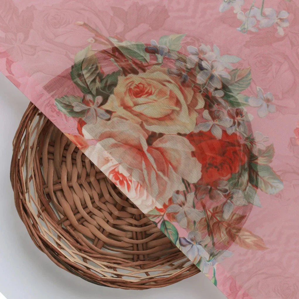 Gorgeous floral print digital printed fabric in weightless fabric from FAB VOGUE Studio - Image 3