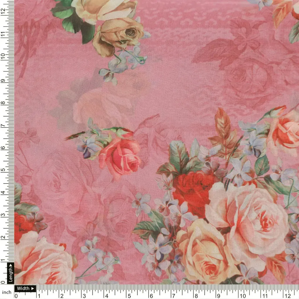 Gorgeous floral print digital printed fabric in weightless fabric from FAB VOGUE Studio - Image 4