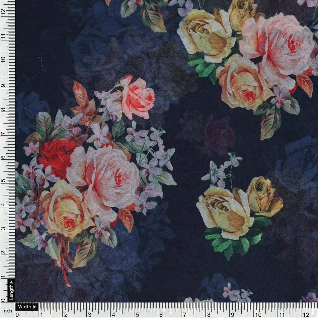 Gorgeous floral print digital printed fabric in weightless fabric - Image 4