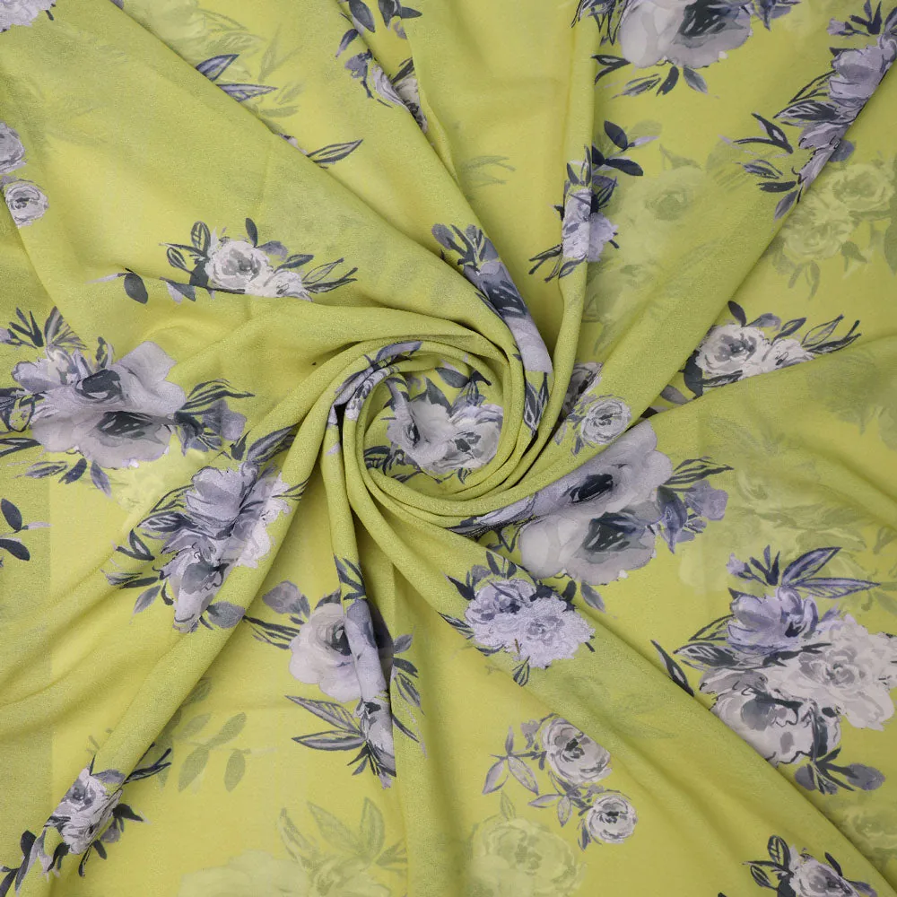 Gorgeous floral print Georgette fabric by FAB VOGUE Studio - Image 2