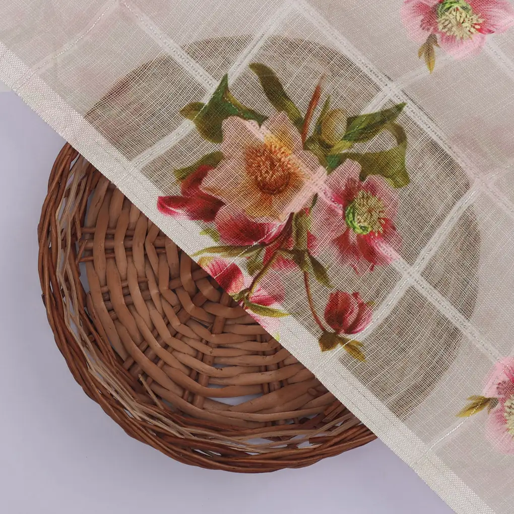 Gorgeous Floral Print Linen Fabric - Image 2
