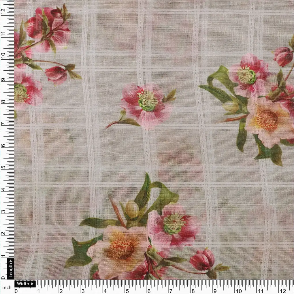 Gorgeous Floral Print Linen Fabric - Image 4