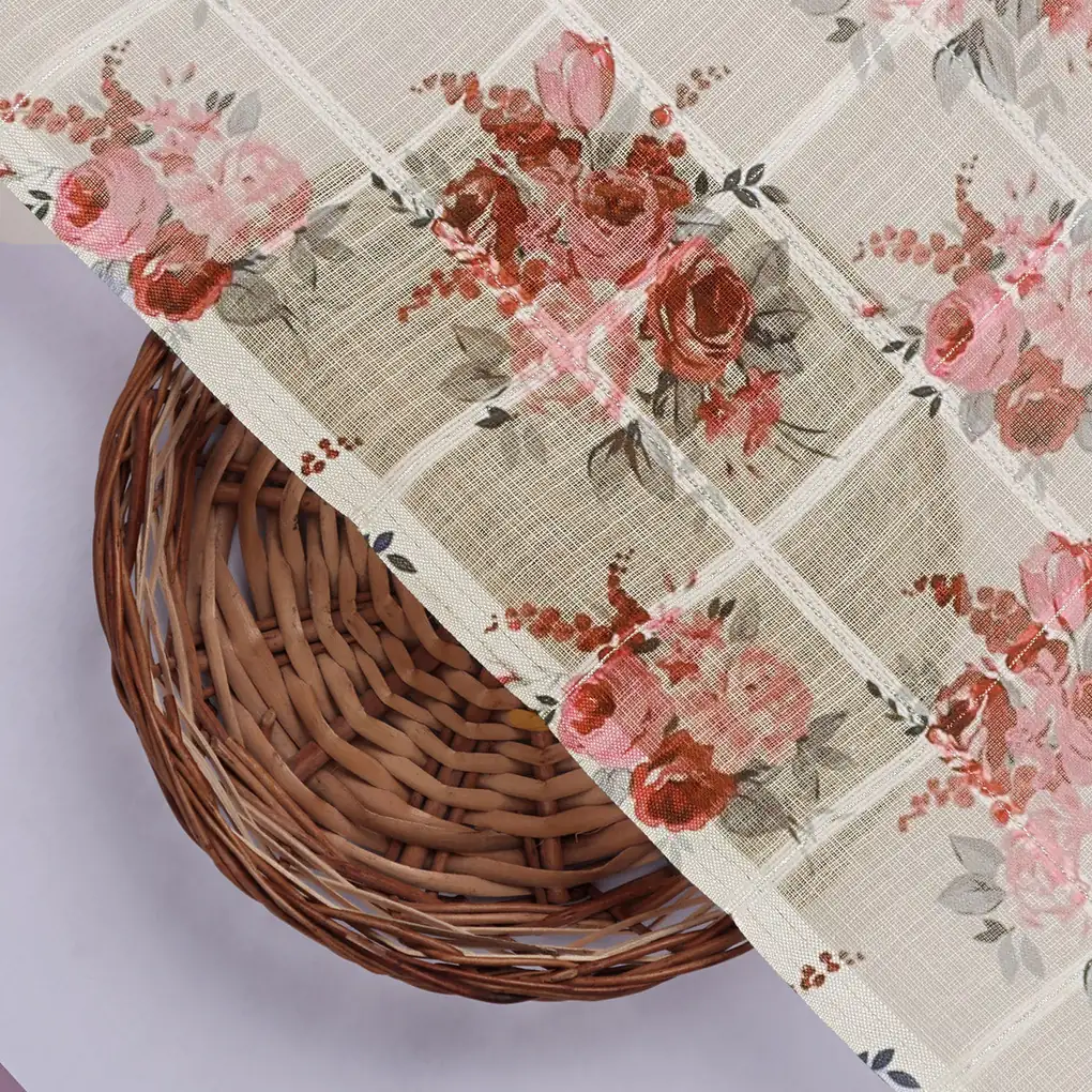 Gorgeous Floral Printed Linen Fabric Material - Image 2