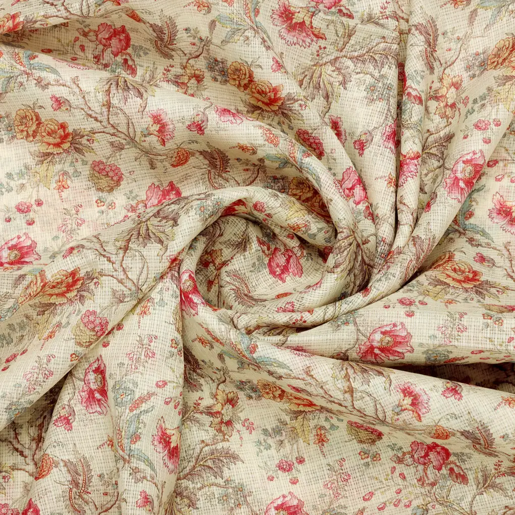 Gorgeous Floral Velly Kota Doria Digital Printed Fabric Material - Image 3