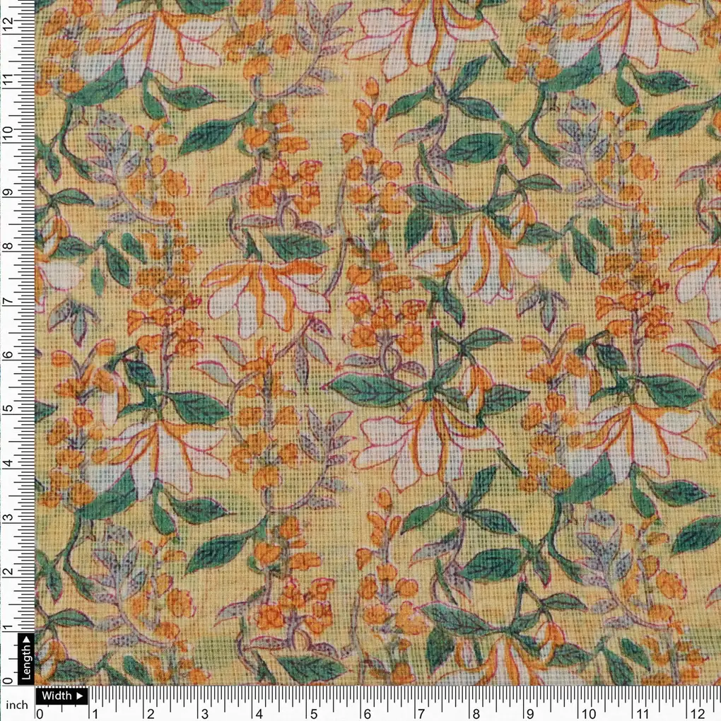 Gorgeous Floral Velly Kota Doria Fabric Material for Enchanting Creations - Image 4
