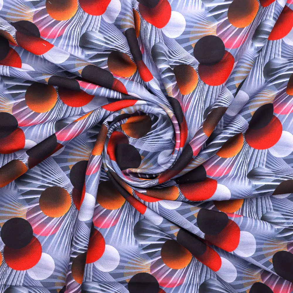 Gorgeous geometric damask digital printed rayon fabric by FAB VOGUE Studio - Image 2