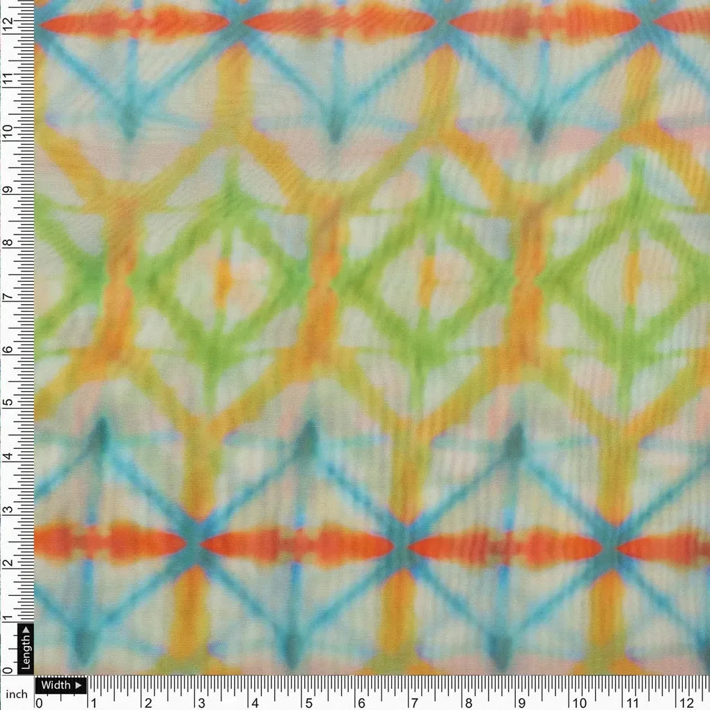 Gorgeous Geometric Organza Printed Fabric Material - Image 4