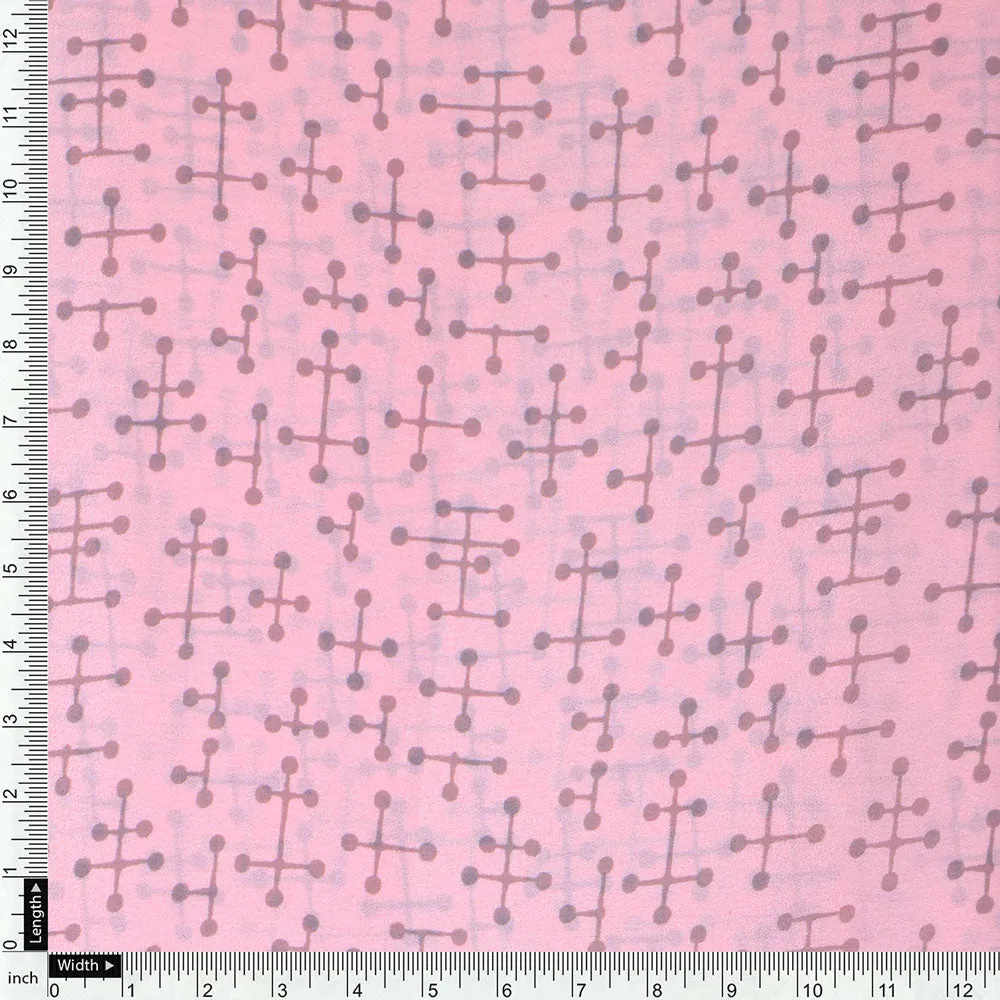 Gorgeous geometric printed Georgette fabric from FAB VOGUE Studio - Image 4