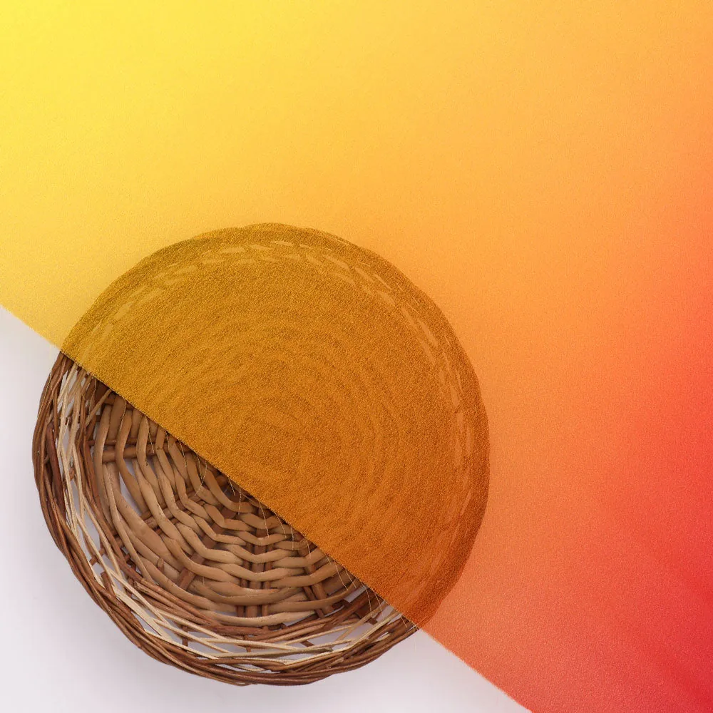 Gorgeous Georgette Fabric with Digital Printed Decorative Design in Yellow, Orange and Red - Image 3
